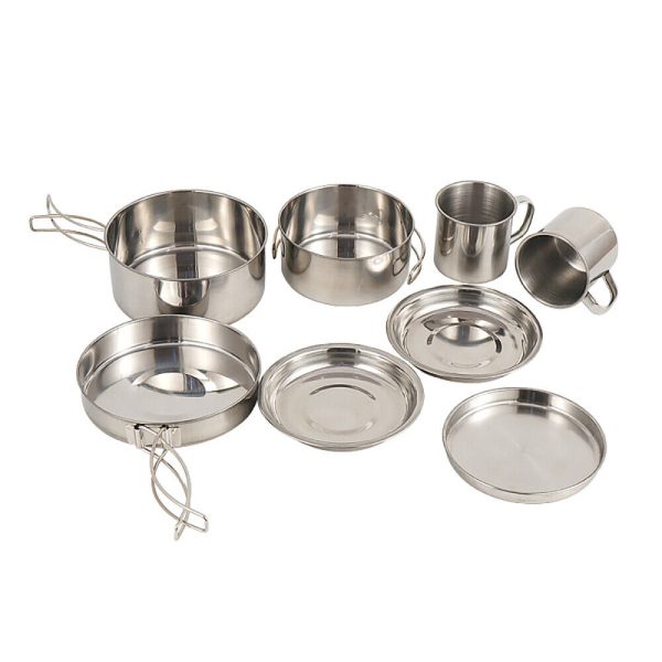 8 Pcs/Set Portable Camping Cookware Kit Outdoor Picnic Hiking Cooking Equipment - Image 5