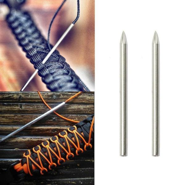 Polished Steel Threaded 550 Paracord Weaving Needles - Image 4