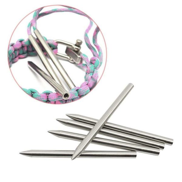 Polished Steel Threaded 550 Paracord Weaving Needles - Image 7