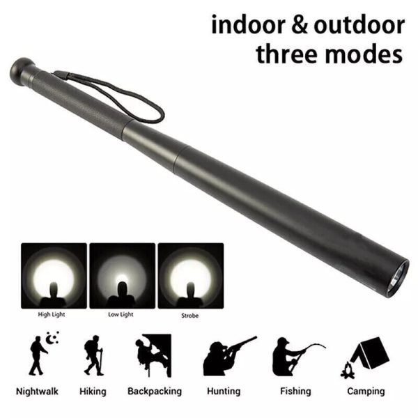 3-Mode LED Flashlight - Baseball Bat - Image 2